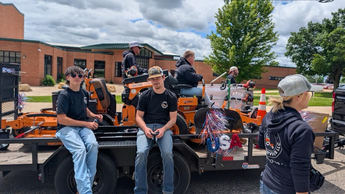 Burk's Trim Services equipment and crew